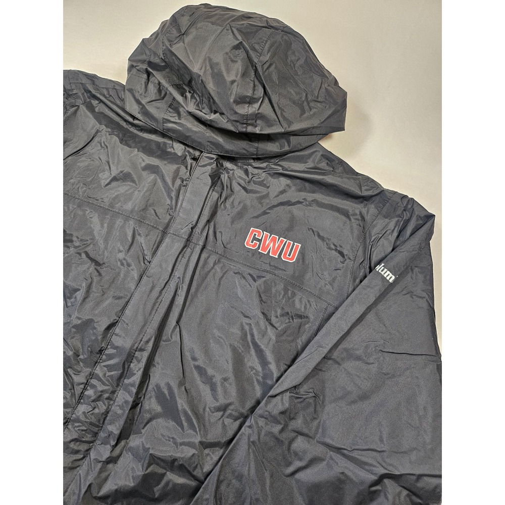 Columbia Mens CWU Omni-Tech Rain Jacket Black Hooded Mesh Lined Lg wind breaker - Picture 8 of 16